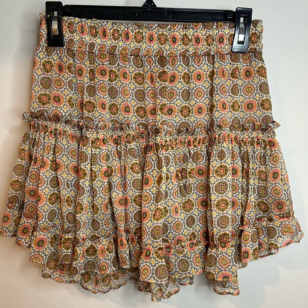 NWT MISA LOS ANGELES TWO TIER PRINT SKIRT SIZE SMALL